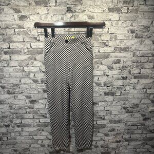EUC Betabrand Black & White Checker Pattern of Cats Petiter Trousers Size XS